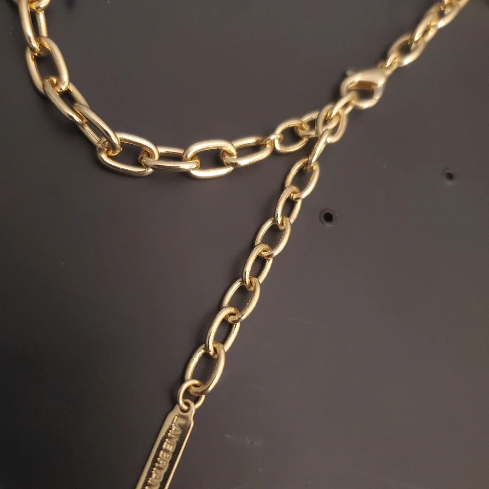 Lane Bryant Womens Elegant Goldtone and Crystal Faux Diamond Flower Necklace - Picture 2 of 3